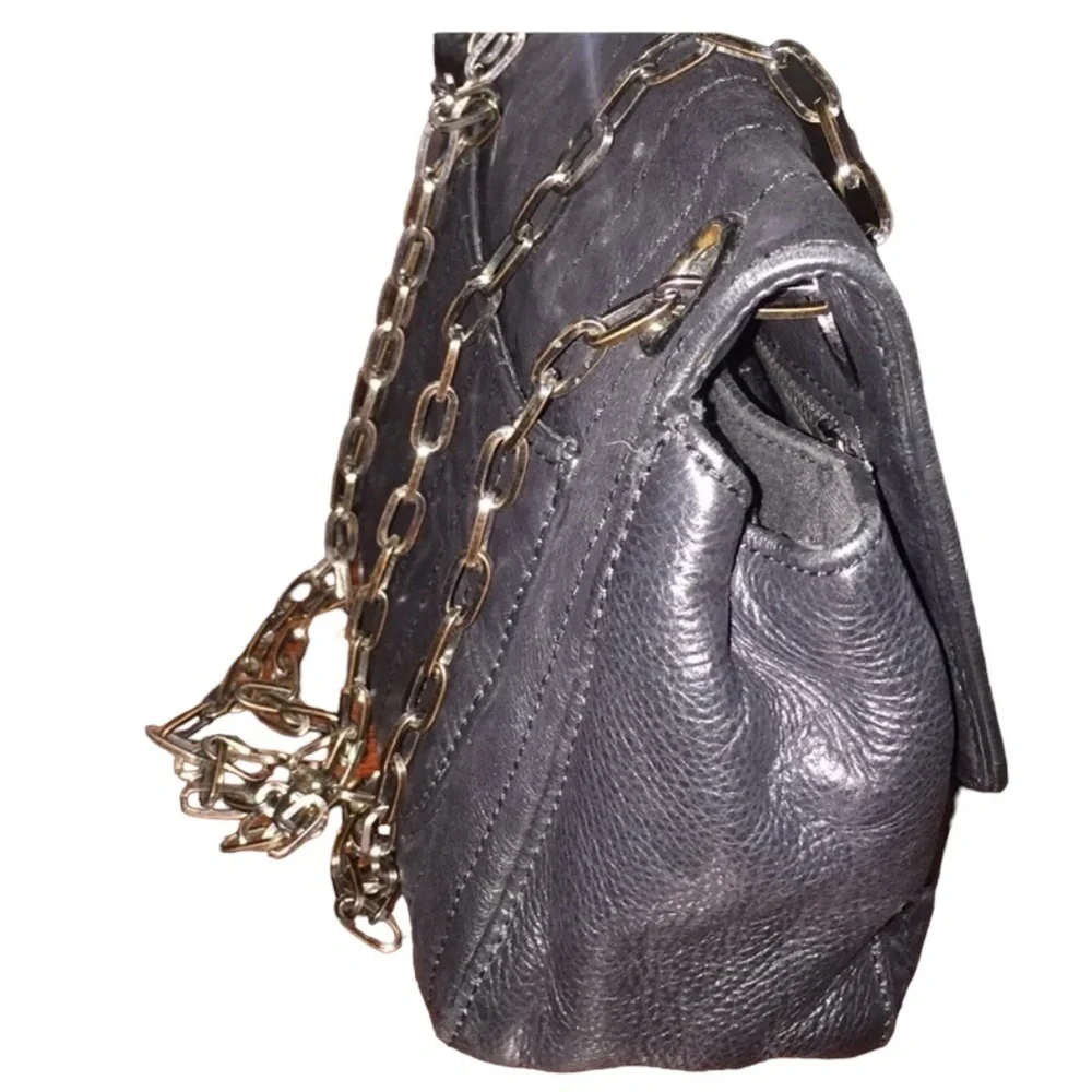Claudia Ciuti black Quilted Leather Bag Adjustable Chain Strap